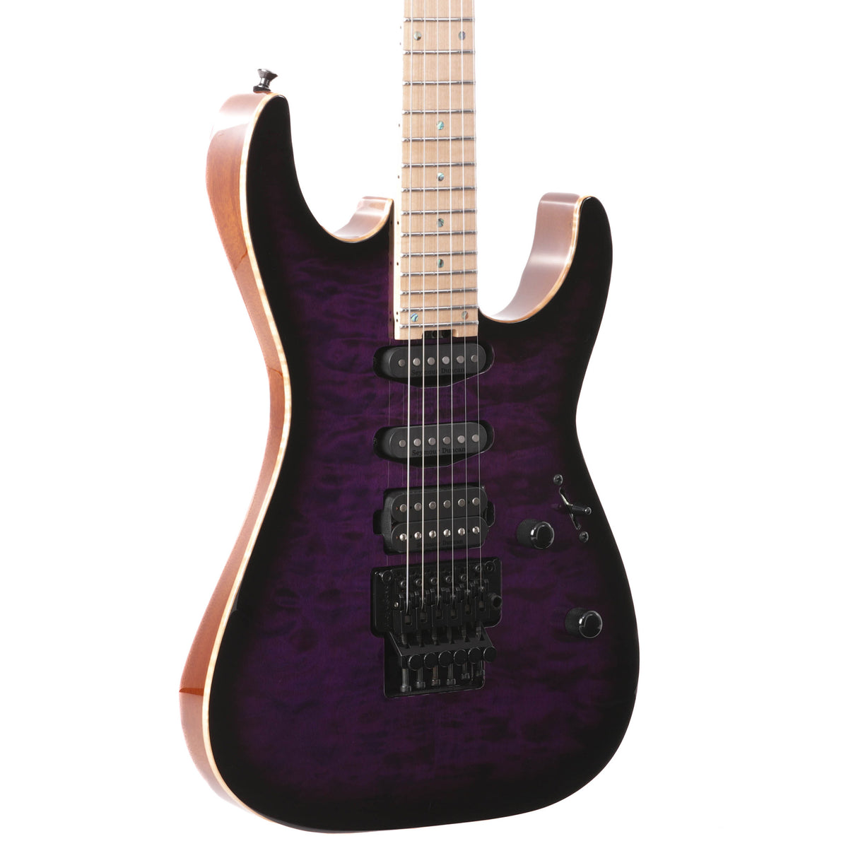 ESP USA M-III FR Quilt Maple Top Electric Guitar - Deep Purple Sunburst - #US22119
