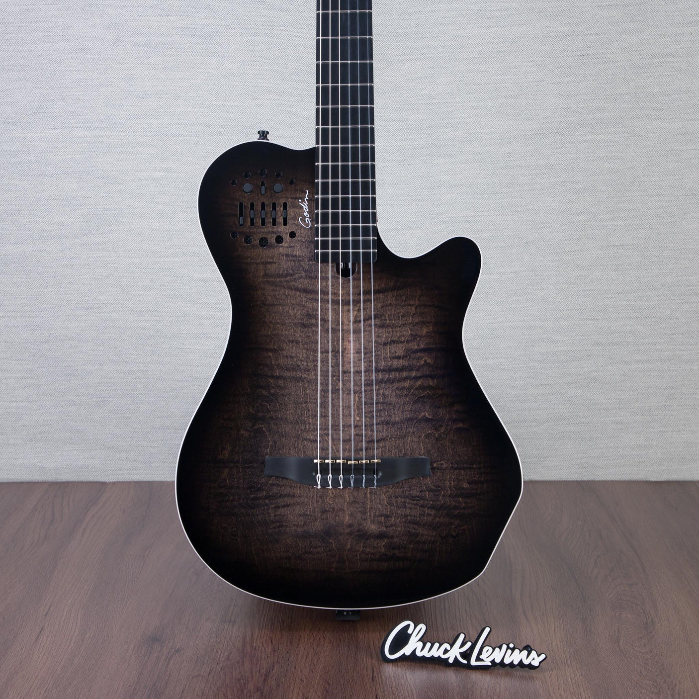 Godin MultiAc Grand Concert SA Nylon String Acoustic-Electric Guitar - Trans Black - CHUCKSCLUSIVE - #25313344