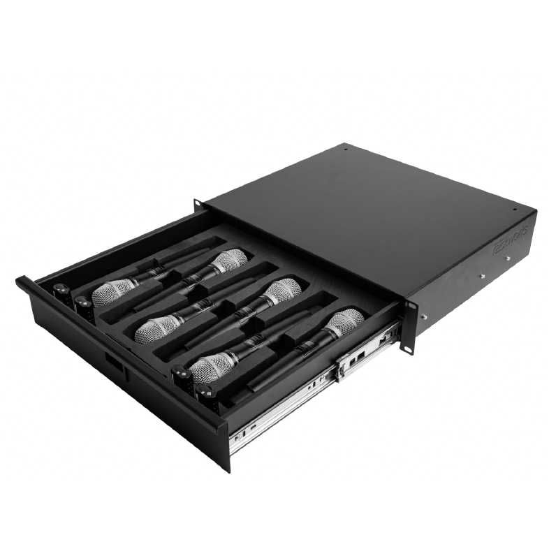 Gator GRW-DRWHANDHELD6 2U Drawer for Six Wireless Microphones