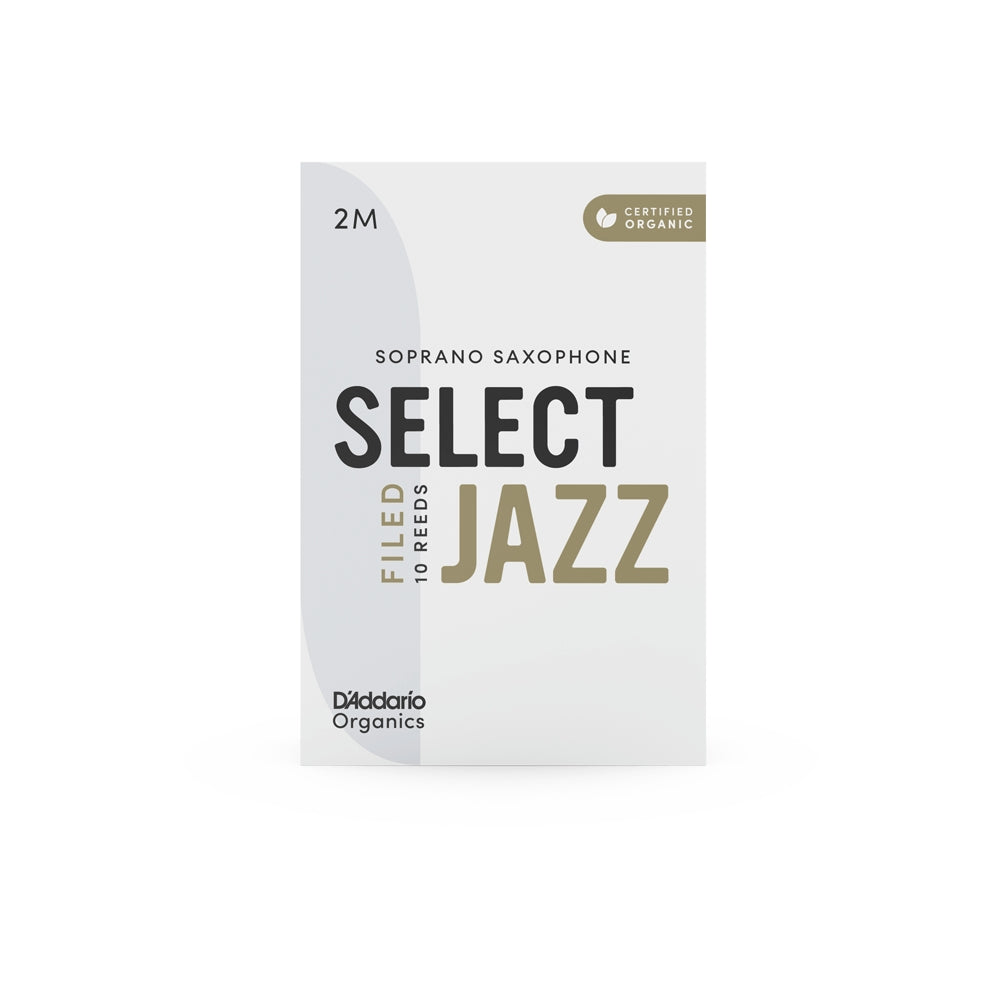 D'Addario ORSF10SSX2M Organic Select 10-Pack Jazz Soprano Saxophone Reeds - 2 Medium