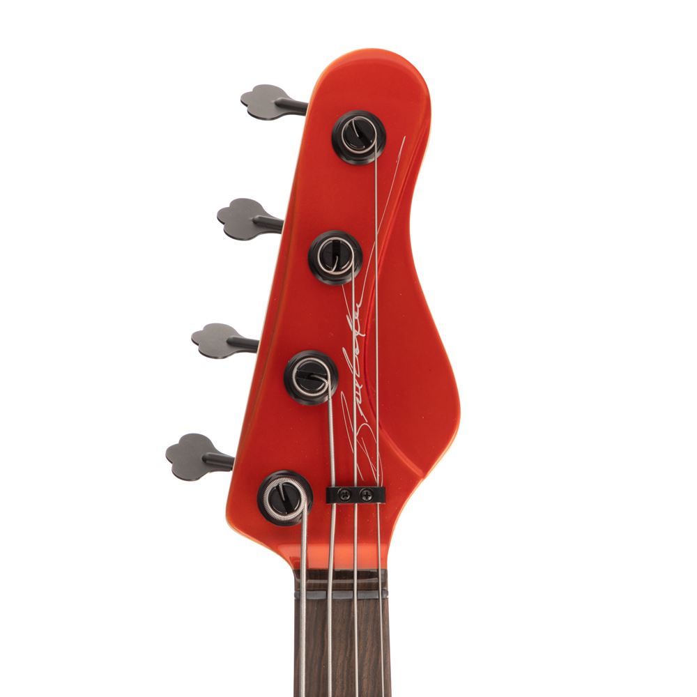 Brubaker JXB-4 Standard Bass Guitar - Tangerine Metallic - New