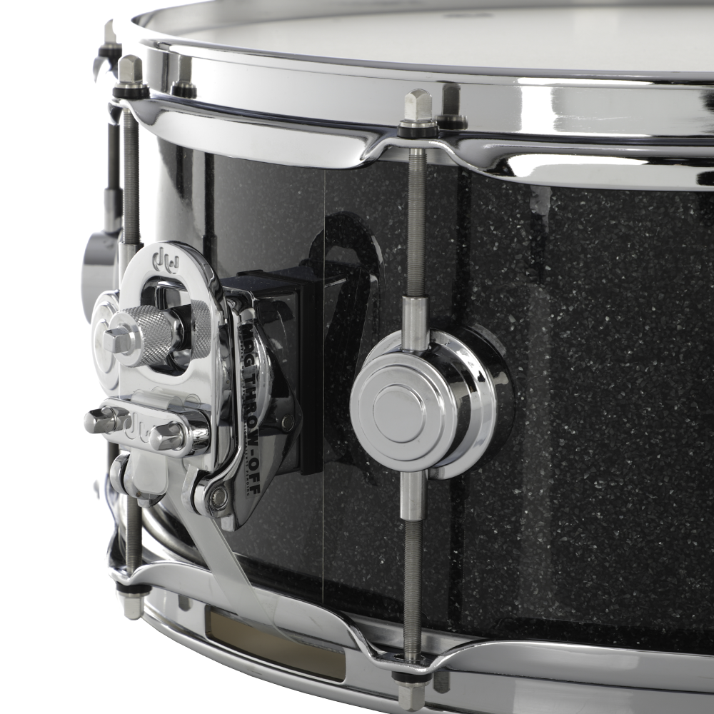 DW 6 x 14-Inch Collector Series Pure Maple Snare Drum - Black Ice with Chrome Hardware