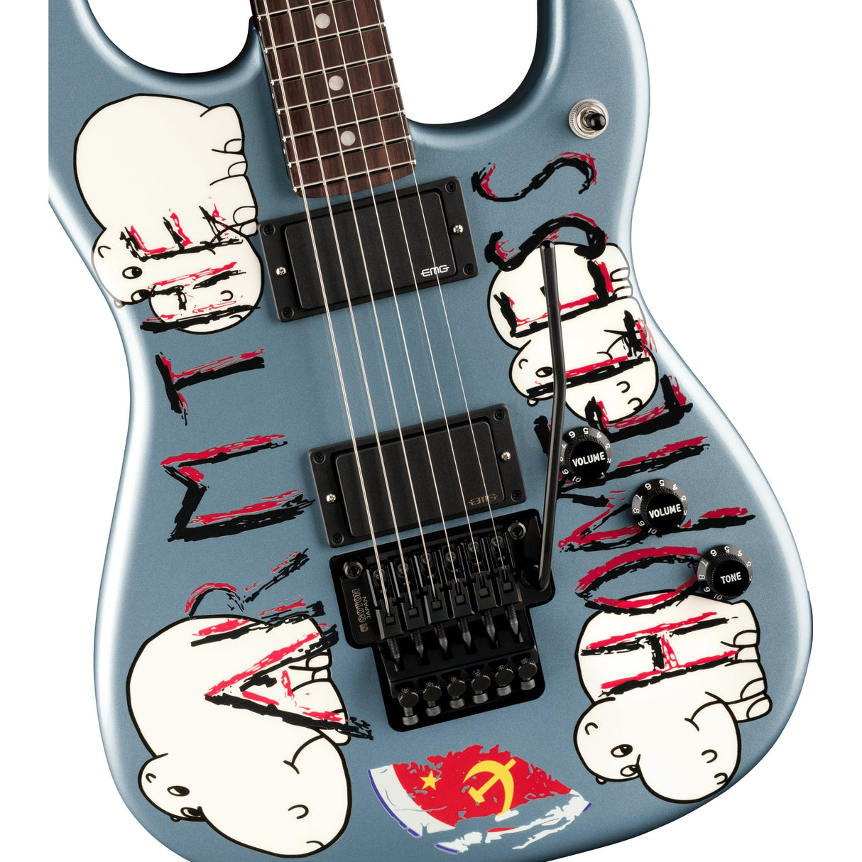 Fender Tom Morello Arm The Homeless Stratocaster Signature Electric Guitar, Rosewood Fingerboard - Blue Ice Metallic