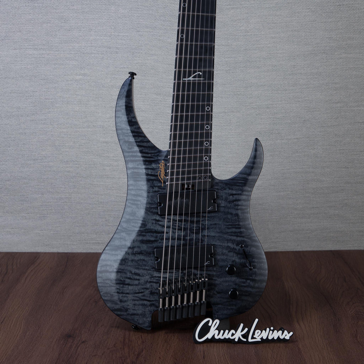 Legator Ghost Super Shred Multiscale 8-String Electric Guitar - Satin Black Flame - #IM25060482