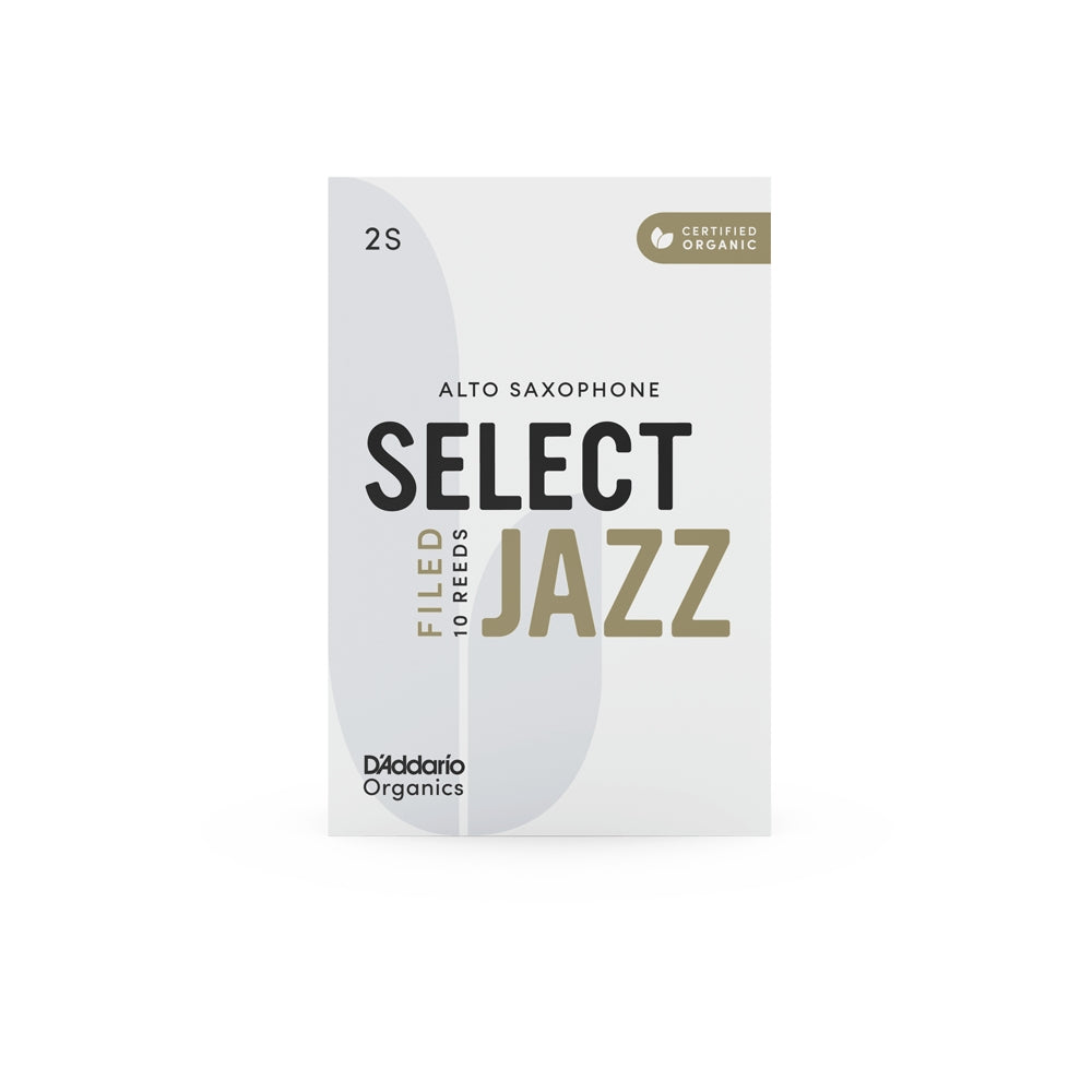 D'Addario ORSF10ASX2S Organic Select 10-Pack Jazz Alto Saxophone Reeds - 2 Soft