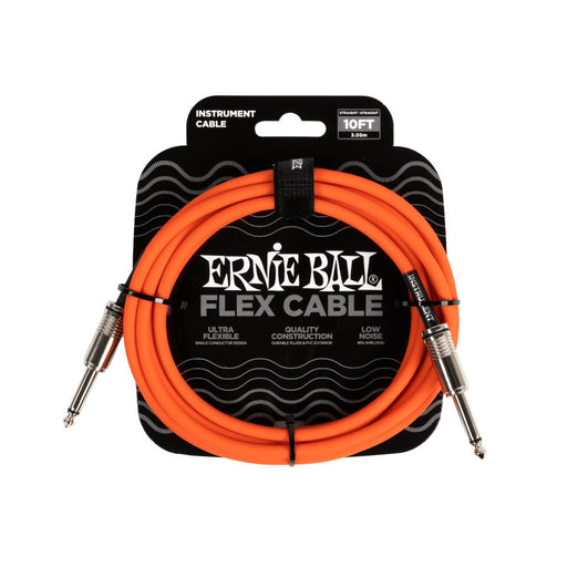 Ernie Ball Flex Straight to Straight 10-Foot Instrument Cable - Orange