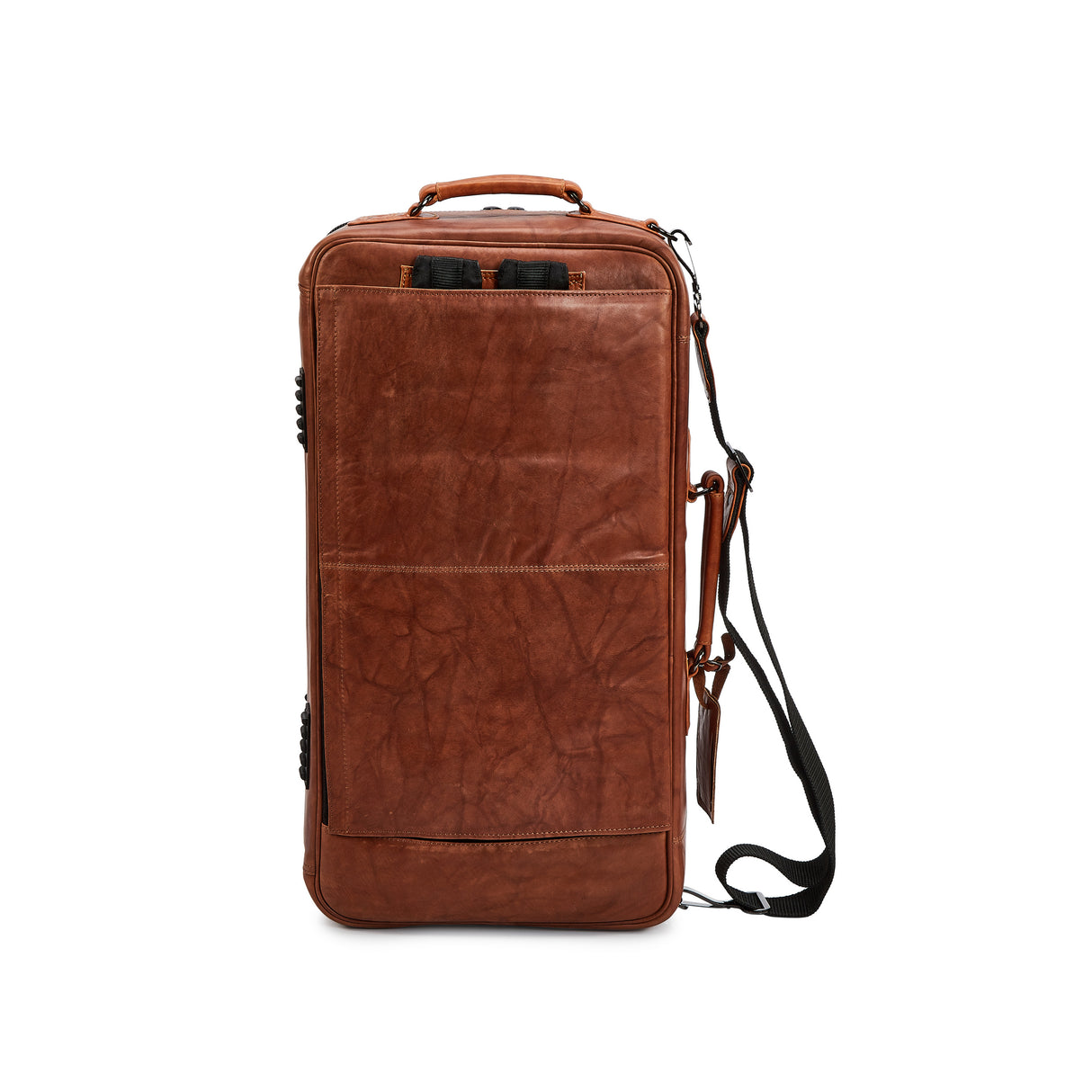 GARD 5-ECLN-LT Elite Compact Triple Trumper Gig Bag - Antique Dark Natural Tan Leather