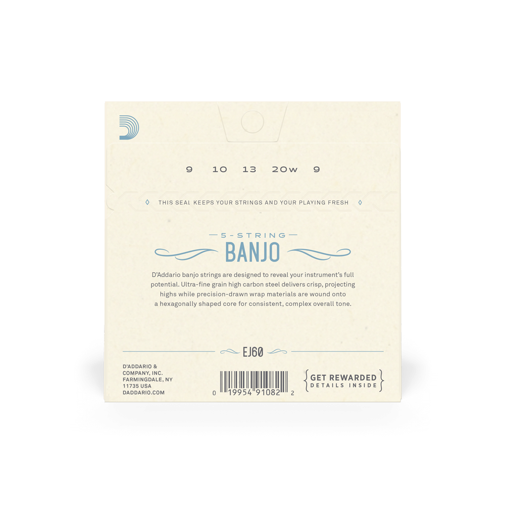 D'Addario EJ60 5 String Light Banjo Strings