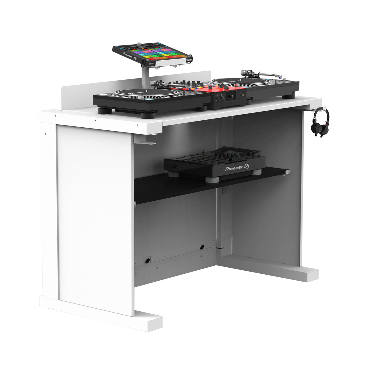 ProX XFH-HUMPTERB3WH WHITE B3 Workstation Quick Folding DJ Controller Turntable CD-J Facade Table