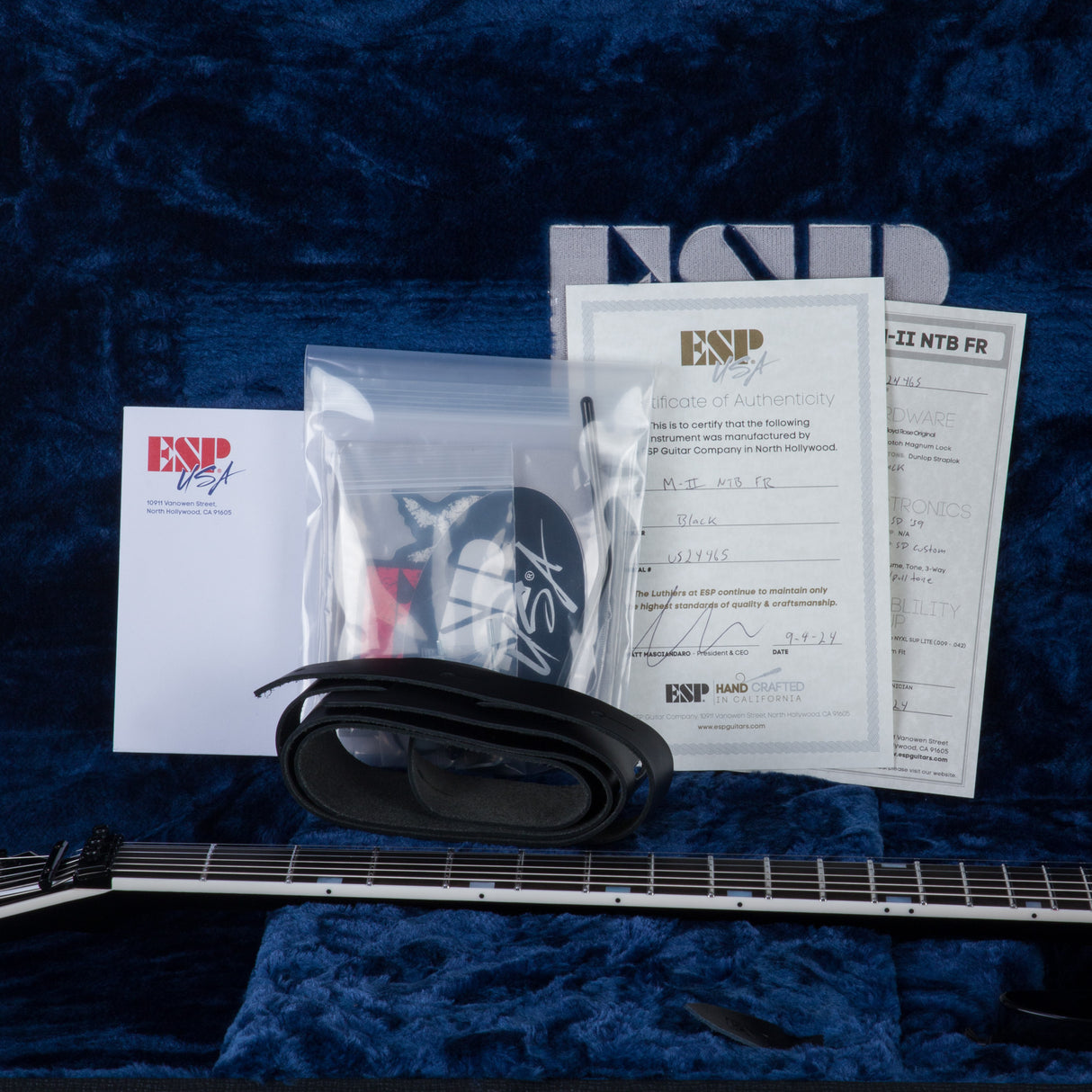 ESP USA M-II NTB FR Electric Guitar - Black - #US24465