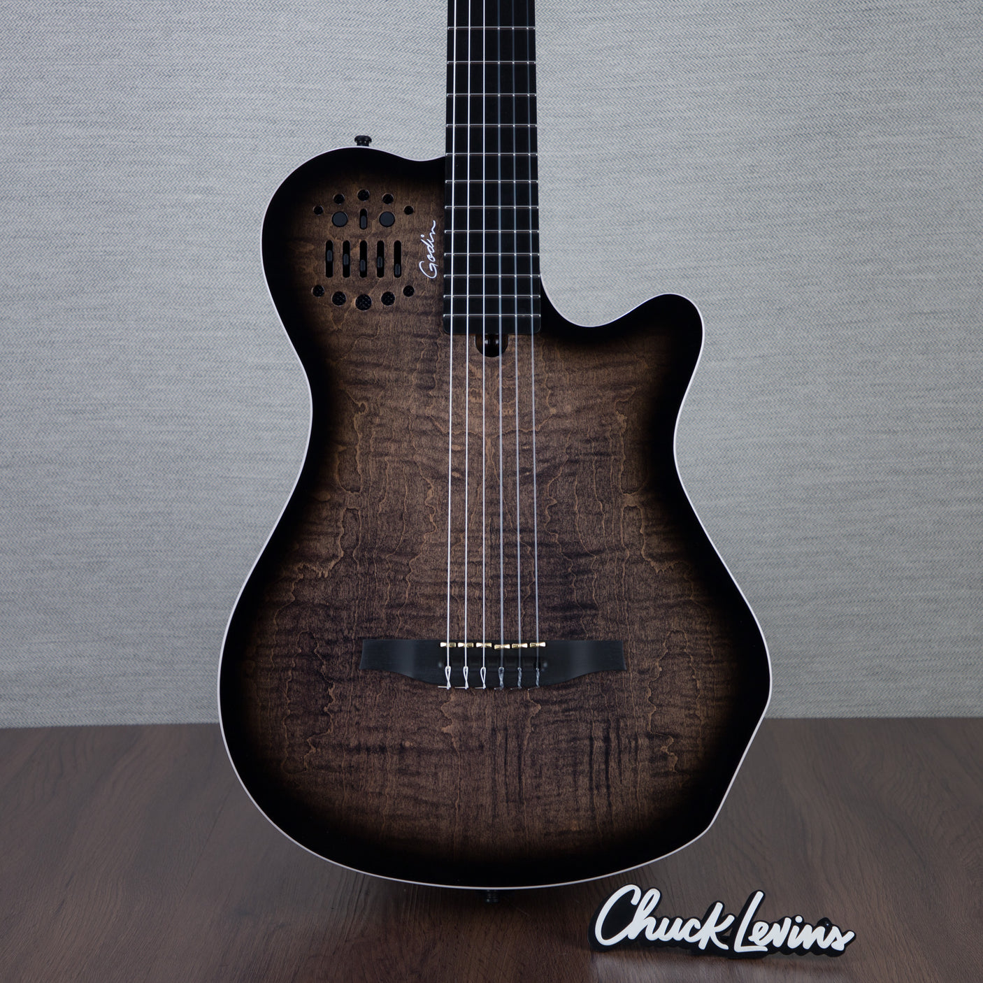 Godin MultiAc Grand Concert SA Nylon String Acoustic-Electric Guitar - Trans Black - CHUCKSCLUSIVE - #25311328