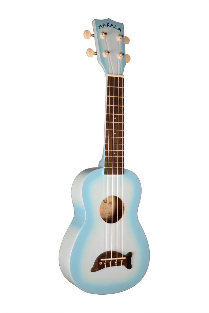 Kala Makala MK-SD/LBLBURST Dolphin Bridge Soprano Ukulele - Light Blue Burst