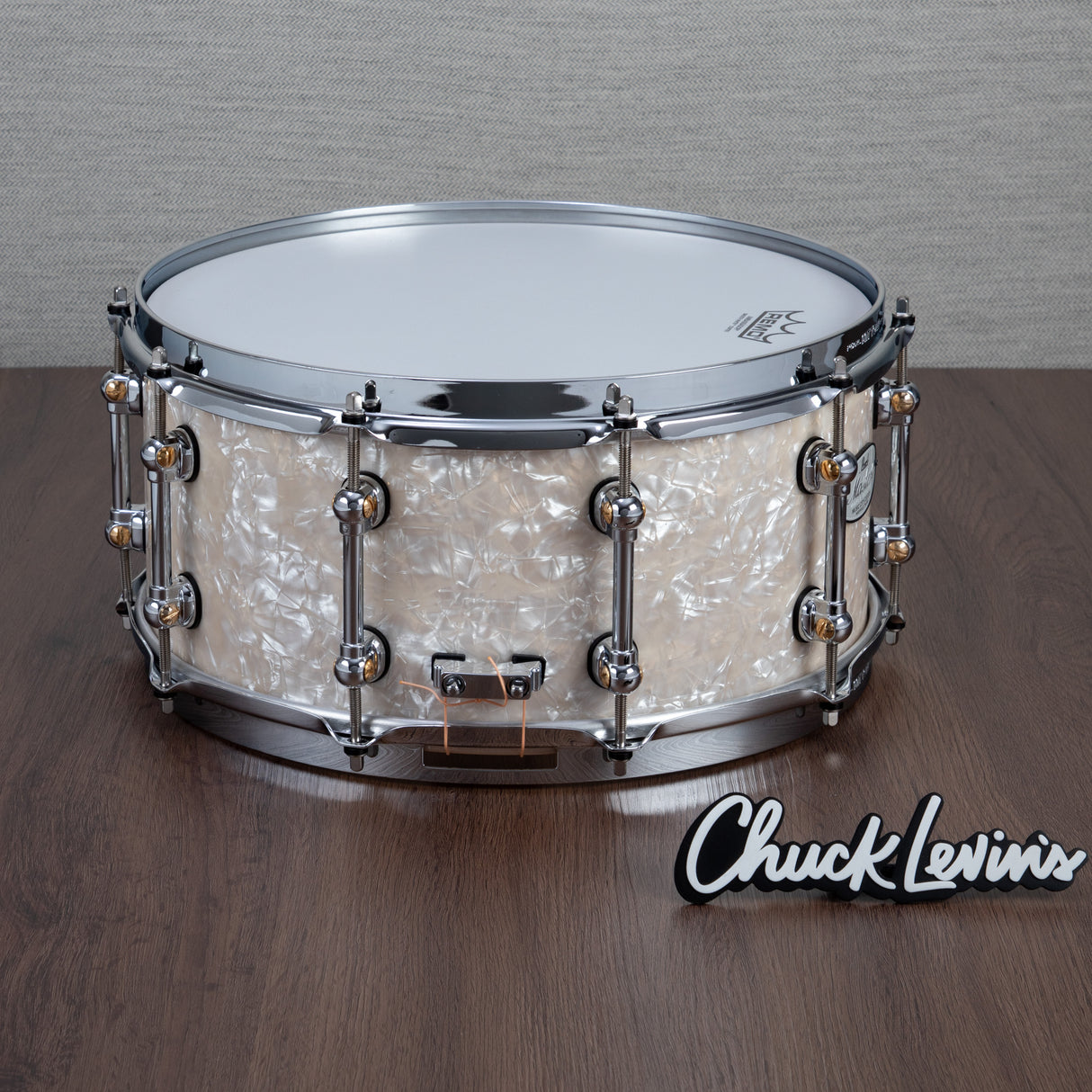 Pearl Music City Custom Master's Maple Reserve 6.5x14 Snare - Nicotine White Marine Pearl - New