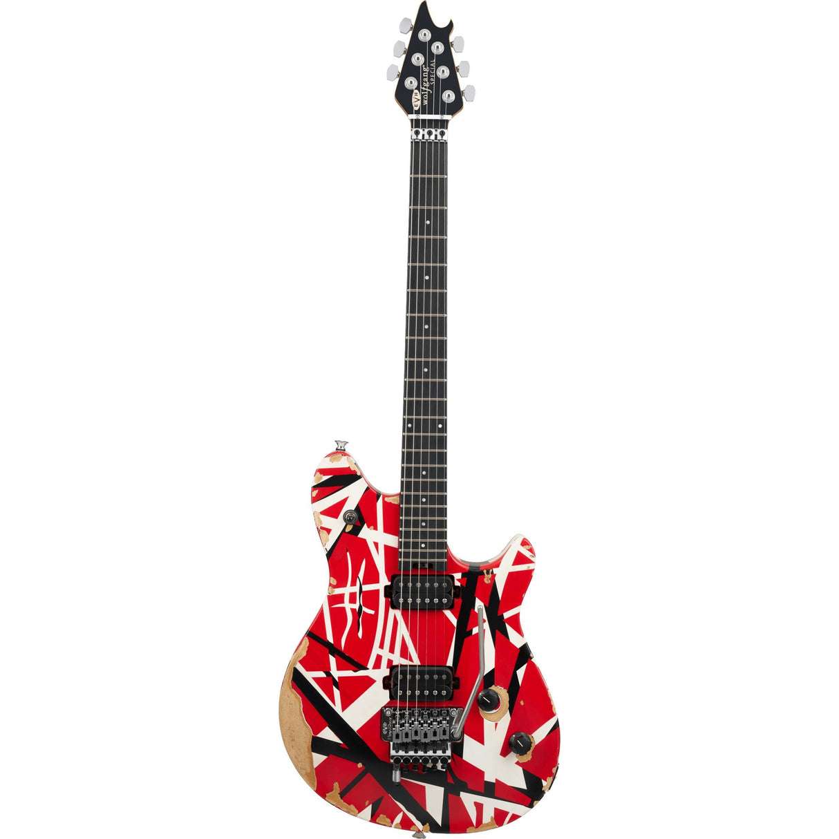 EVH Limited Edition Special Striped Series Wolfgang Electric Guitar - Red, Black, and White Aged