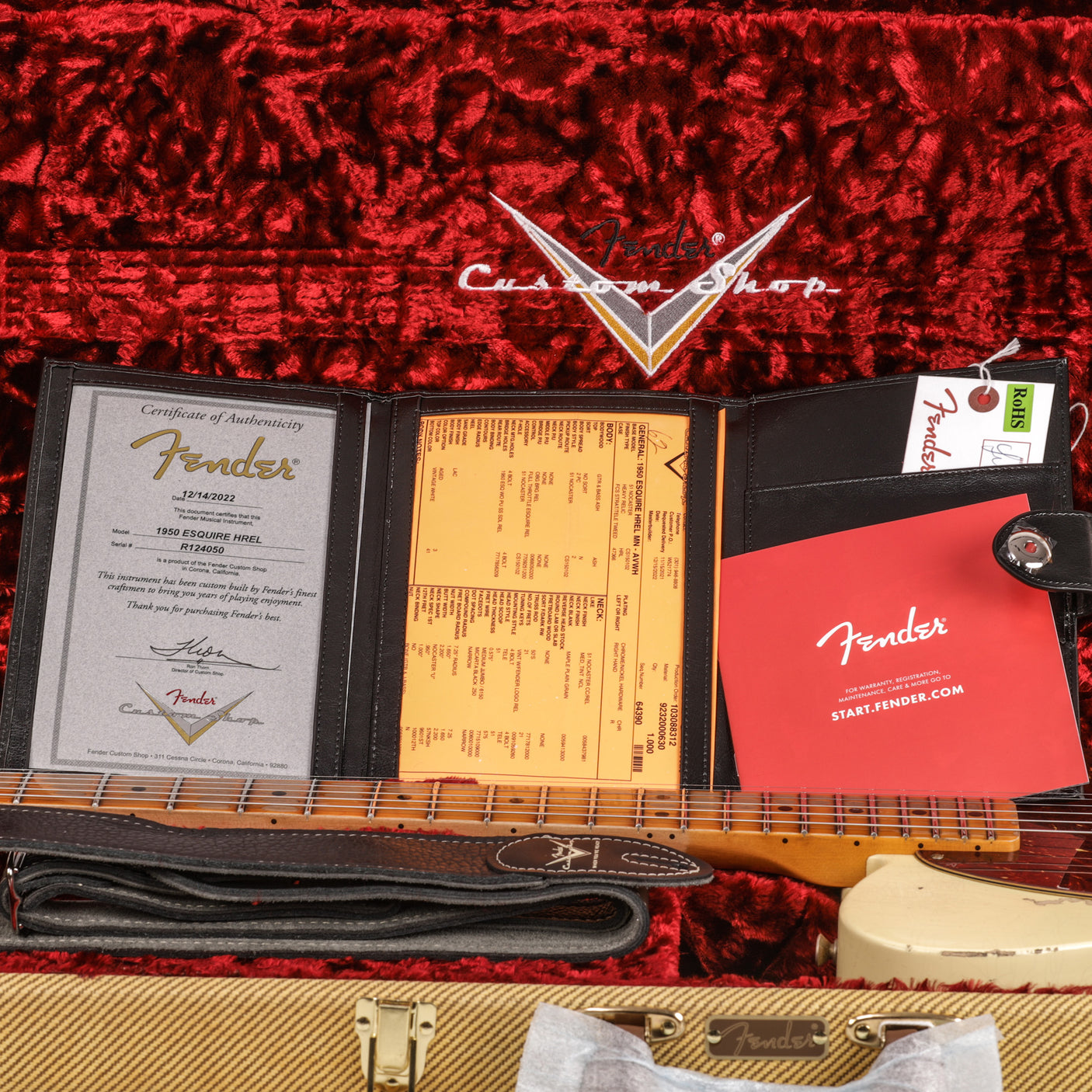 Fender Custom Shop 1950 Esquire Heavy Relic Guitar - Aged Vintage White - CHUCKSCLUSIVE - #R124050