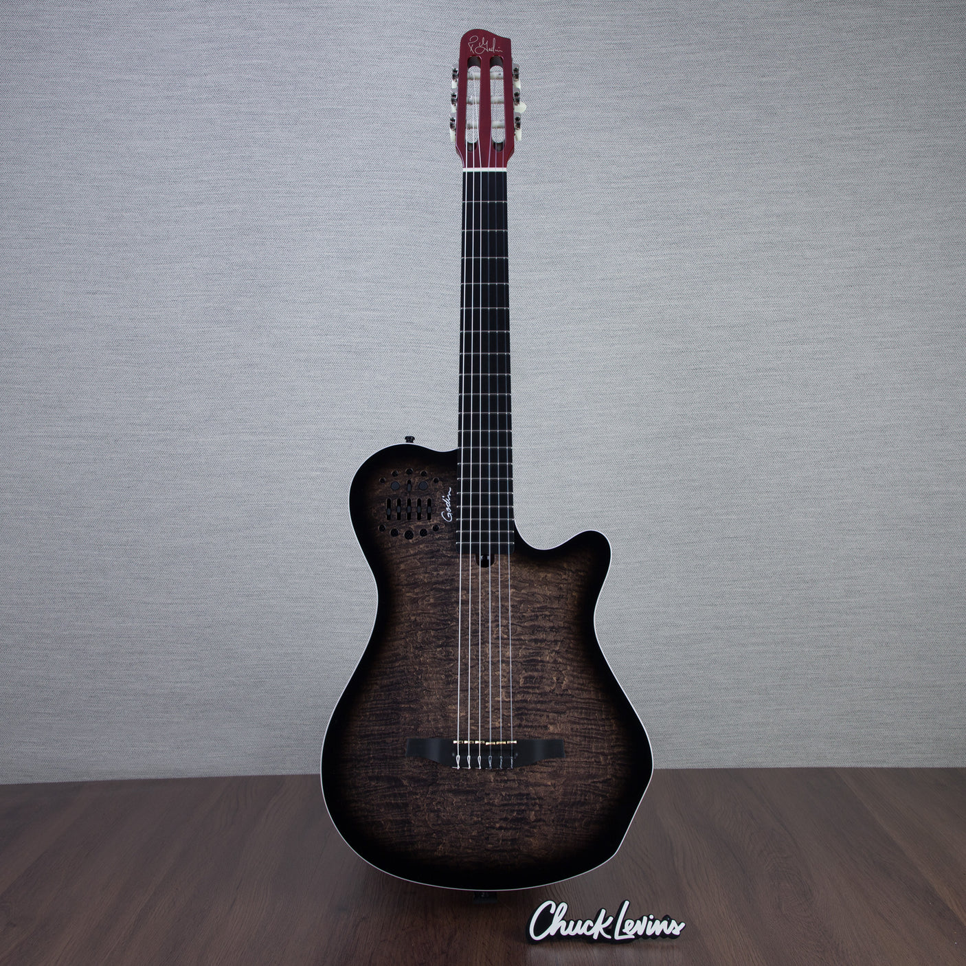 Godin MultiAc Grand Concert SA Nylon String Acoustic-Electric Guitar - Trans Black - CHUCKSCLUSIVE - #25311345
