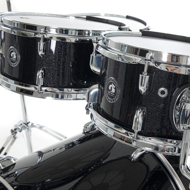 GEWA G5 Pro BS5 Complete 5-Piece Electronic Drum Set - Black Sparkle Shell