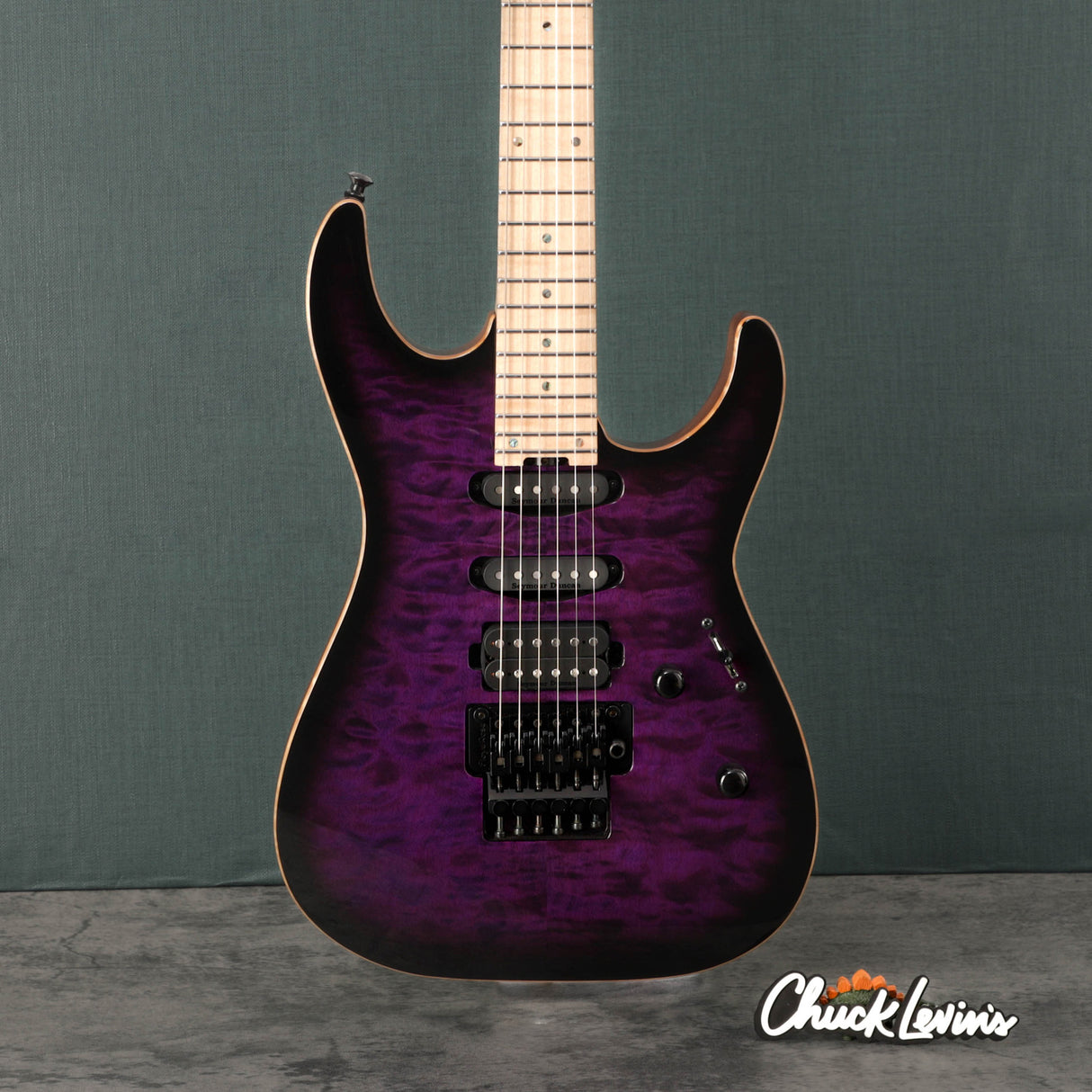 ESP USA M-III FR Quilt Maple Top Electric Guitar - Deep Purple Sunburst - #US22119