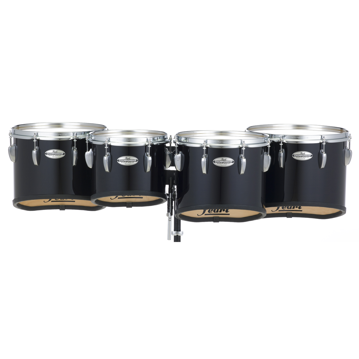 Pearl Maple Championship Marching Tenor Drums, Large Quartet - Midnight Black