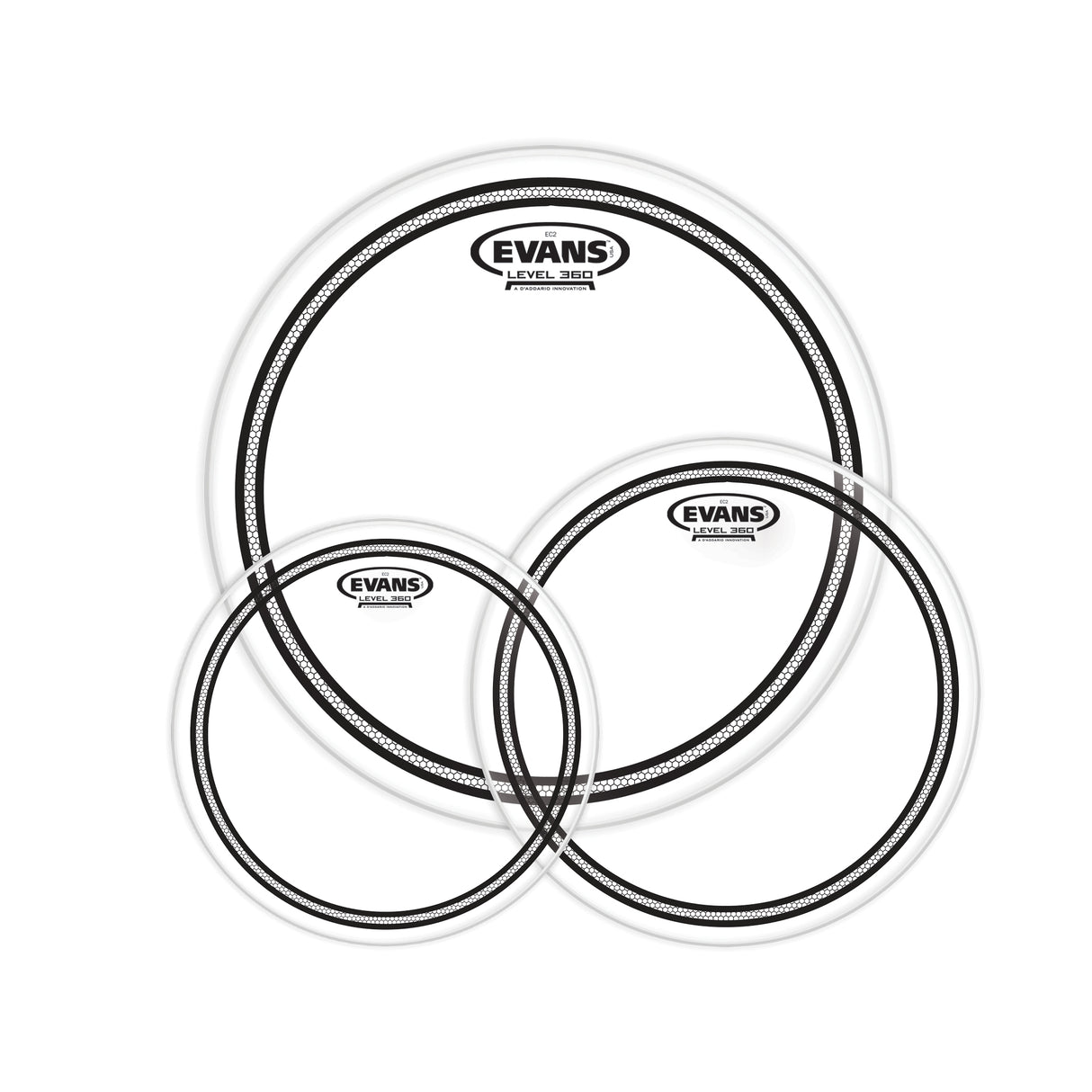 Evans 10"-12"-16" EC2 Clear Rock Tom Drum Head Pack