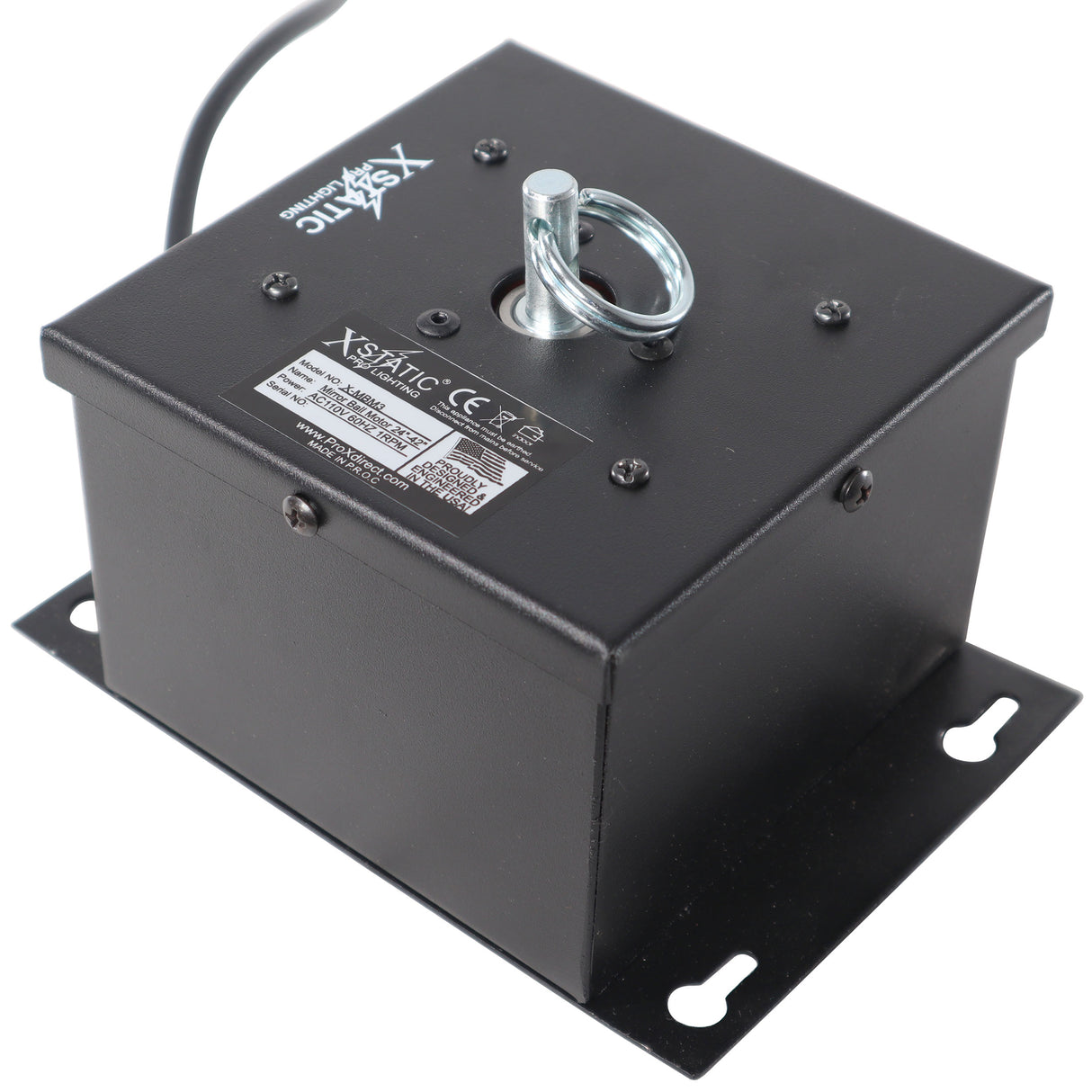 ProX X-MBM3 1 RPM Powered Rotating Disco Mirror Ball Motor with Ring – Supports 30-48-Inch Balls