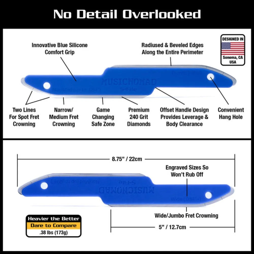 Music Nomad MN850 Safe Zone Fret Crowning File - Diamond Coated