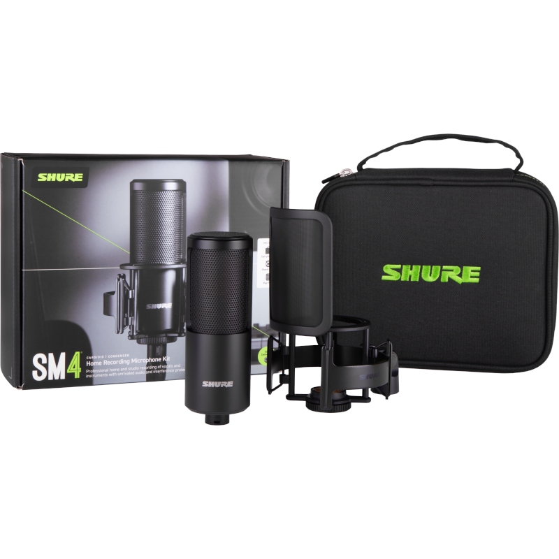 Shure SM4-K Kit Home Recording Microphone with Shock mount and Case - Mint, Open Box