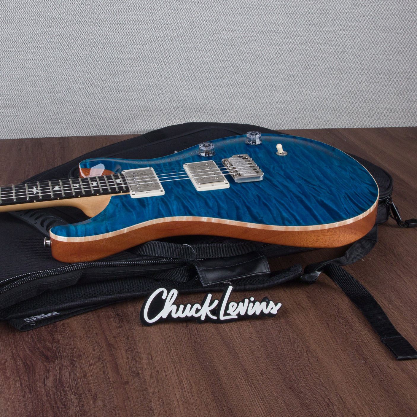 PRS CE24 Flame Maple Electric Guitar, Ebony Fingerboard - Blue Mateo - CHUCKSCLUSIVE - #230368367