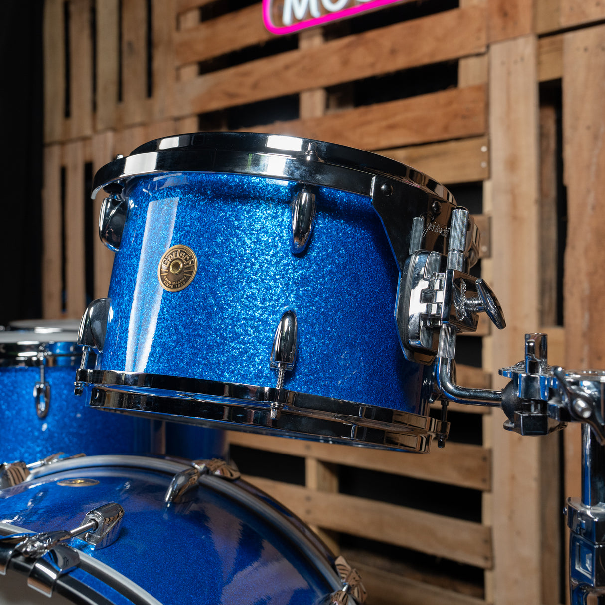 Gretsch USA Custom Nitron 4-Piece Shell Pack, 22" Kick - Blue Sparkle