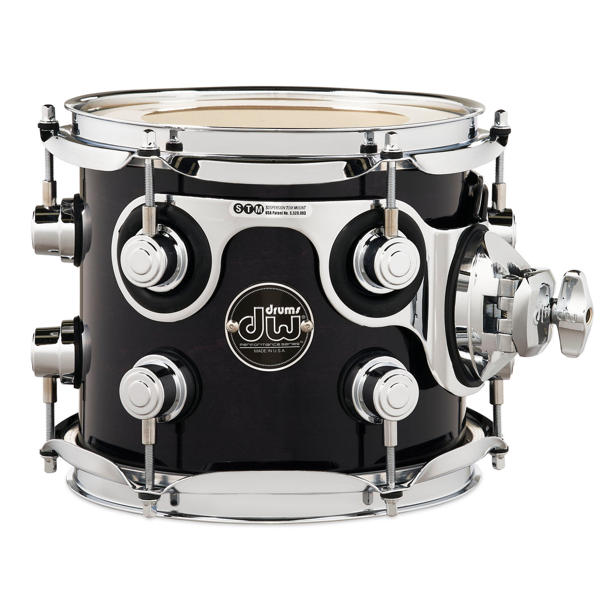 Drum Workshop 8" x 7" Performance Series Rack Tom - Ebony Stain