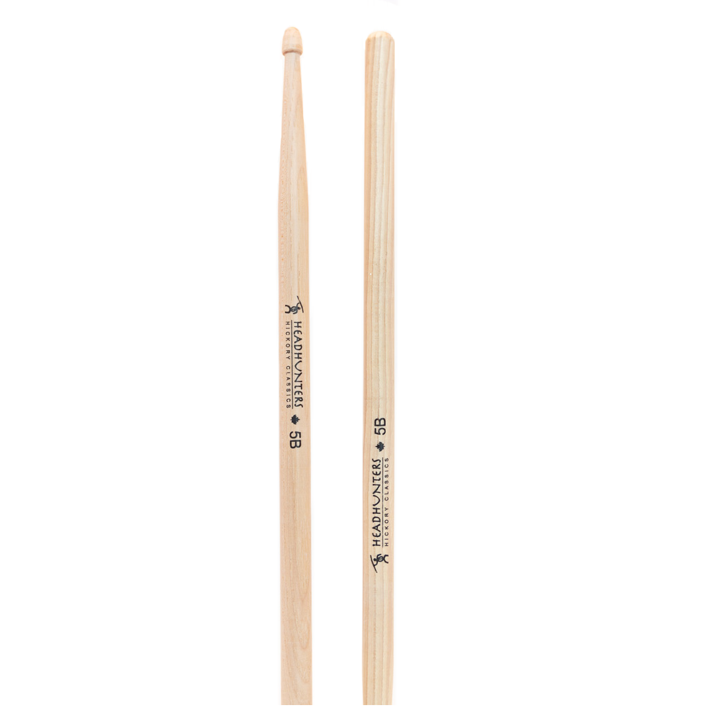 HeadHunters Hickory Classic 5B Drum Sticks