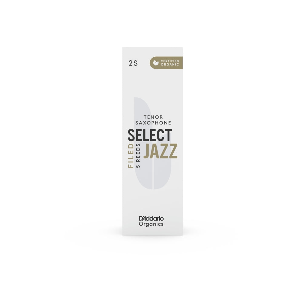 D'Addario Organic Select Jazz Filed Tenor Saxophone Reeds Strength 2 Soft 5-Pack