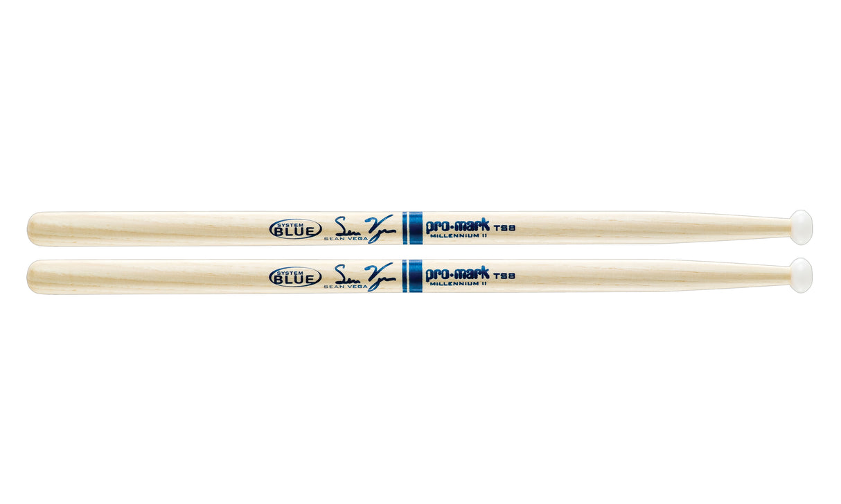 Promark TS8 Hickory Sean Vega System Blue Tenor Mallets