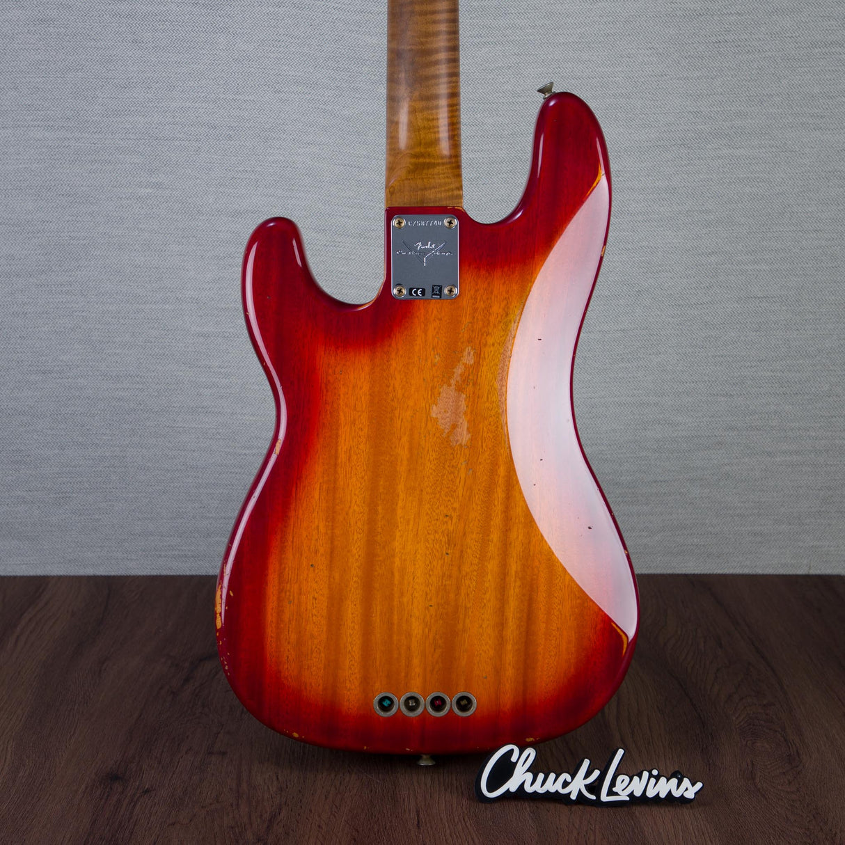 Fender Custom Shop Artisan Flame Precision Bass Electric Guitar - Aged Cherry Sunburst - #CZ587740