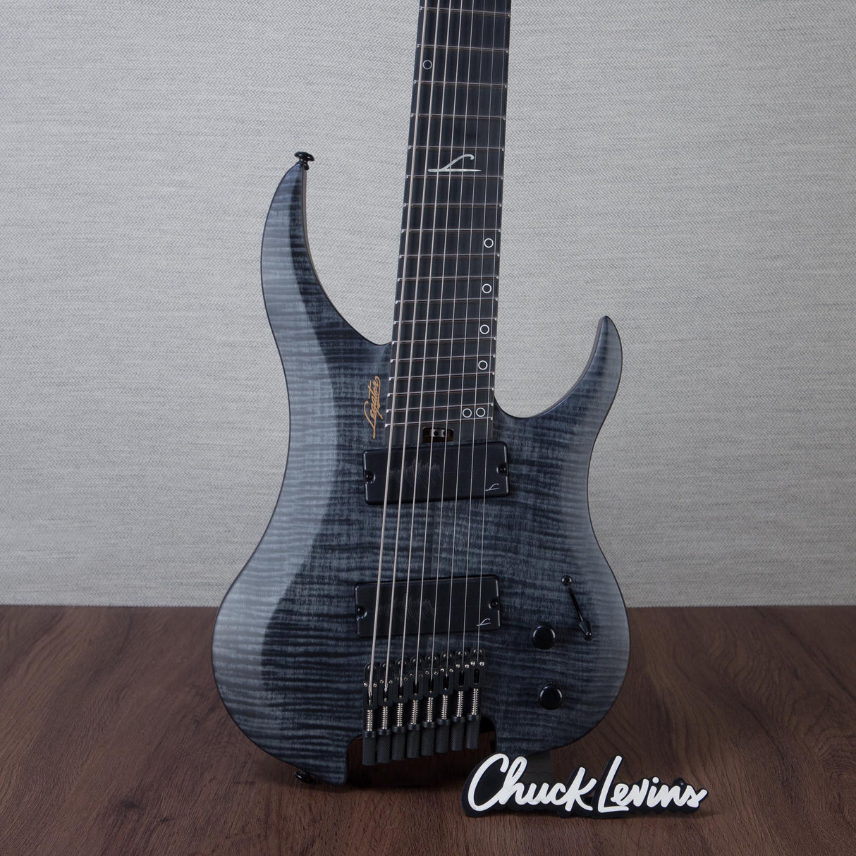 Legator Ghost Super Shred Multiscale 8-String Electric Guitar - Satin Black Flame - #IM25060325