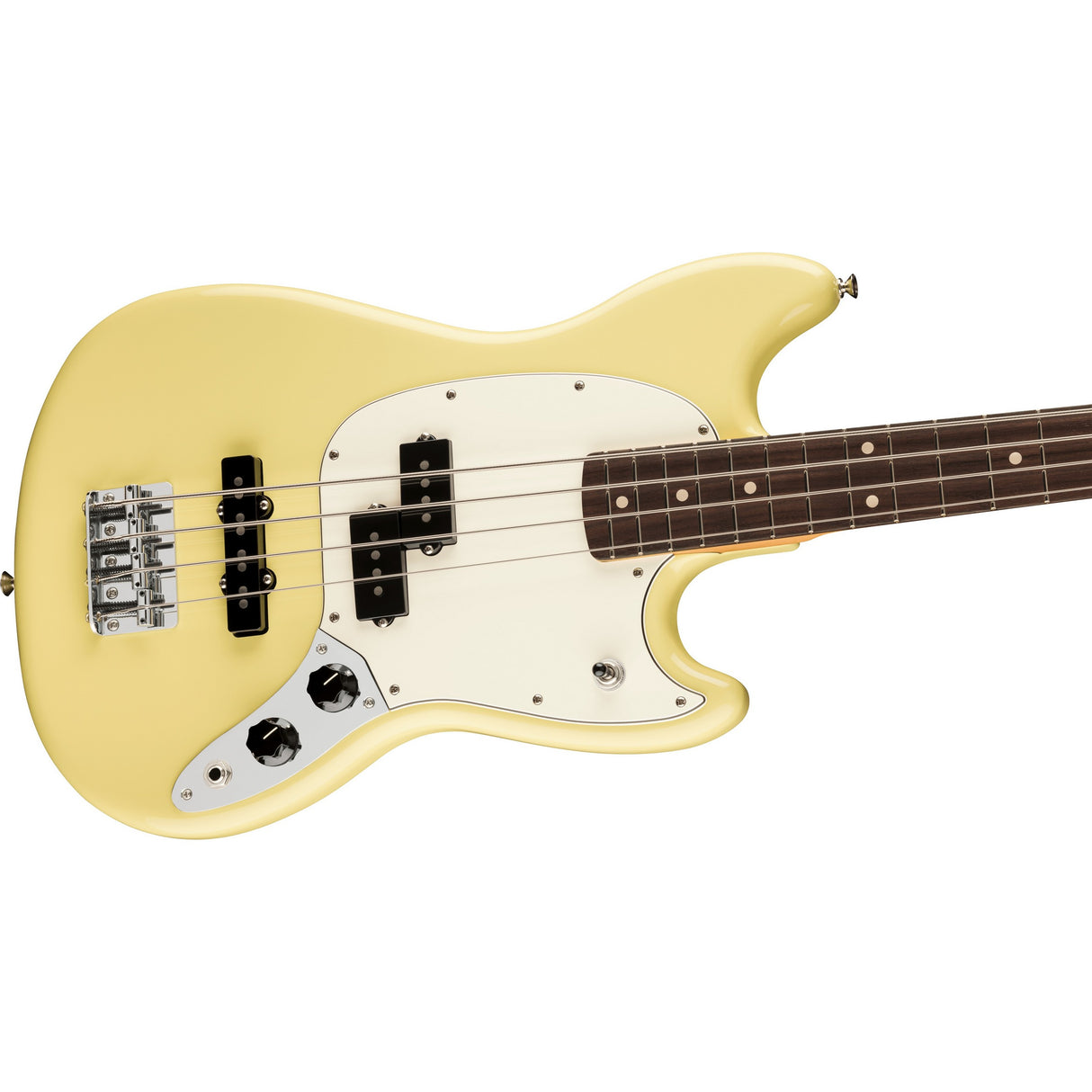 Fender Player II Mustang PJ Bass Guitar, Rosewood Fingerboard - Hialeah Yellow