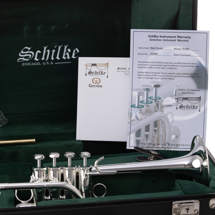 Schilke P5-4BG Beryllium Bell Piccolo Trumpet - Silver Plated - Demo - New