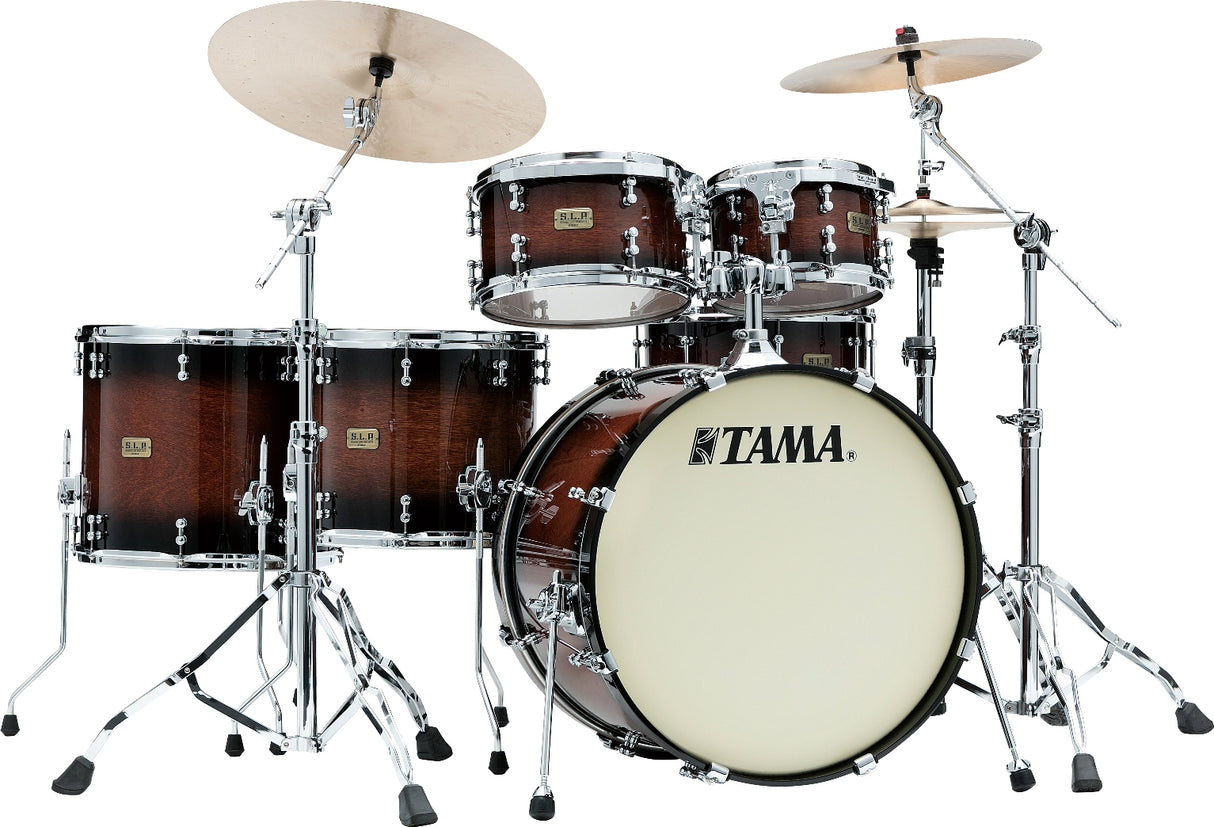 Tama S.L.P. Dynamic Kapur 5-Piece 22" Shell Pack - Gloss Black Kapur Burst