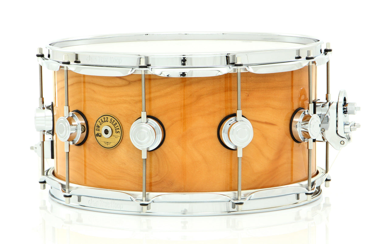Drum Workshop 14" x 7" Jazz Series Snare Drum Exotic Natural Lacquer Over Rotary Cherry W/ Chrome Hardware