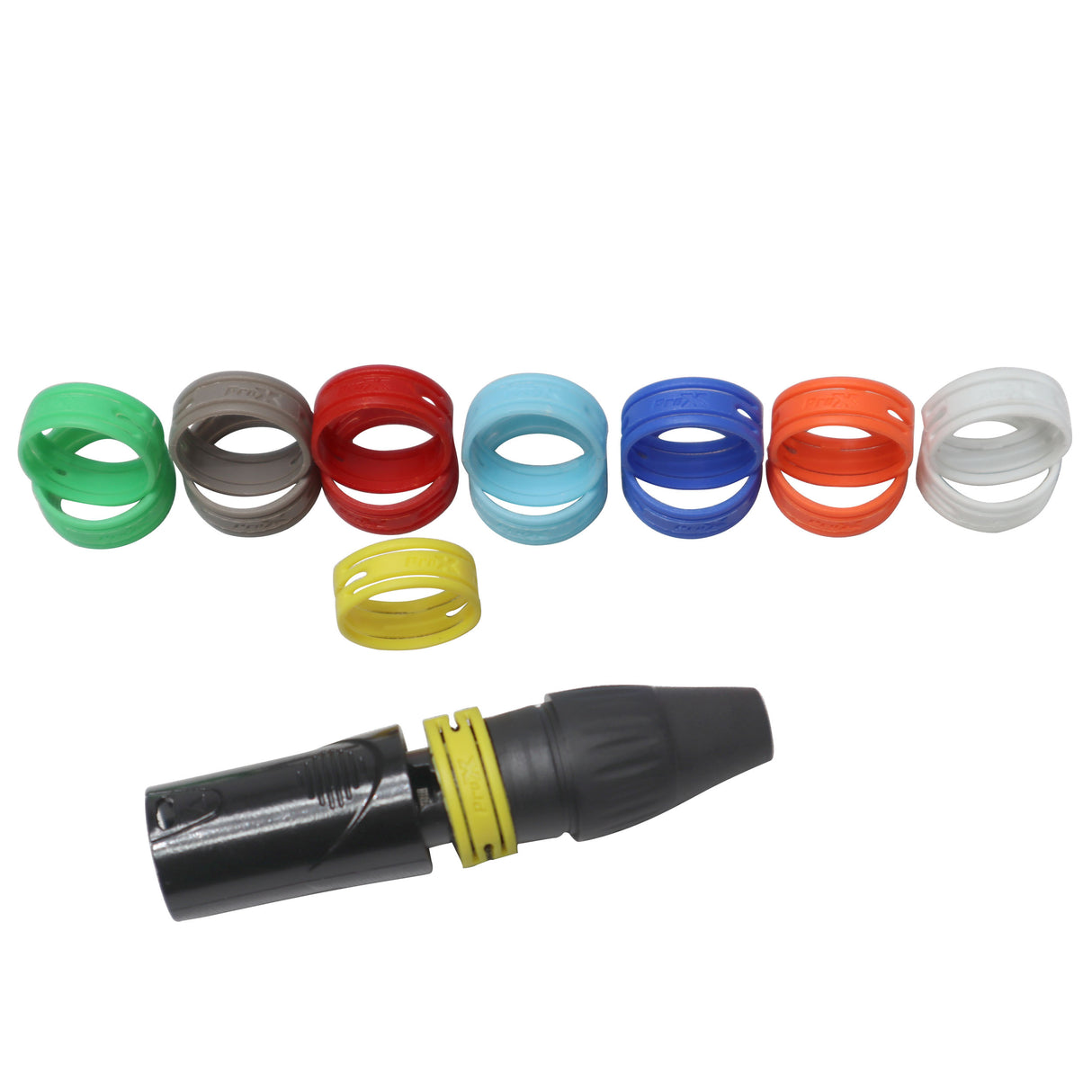 ProX XC-RINGPAK 8 Color Ring Replacements for XLR Cables 16 Pack
