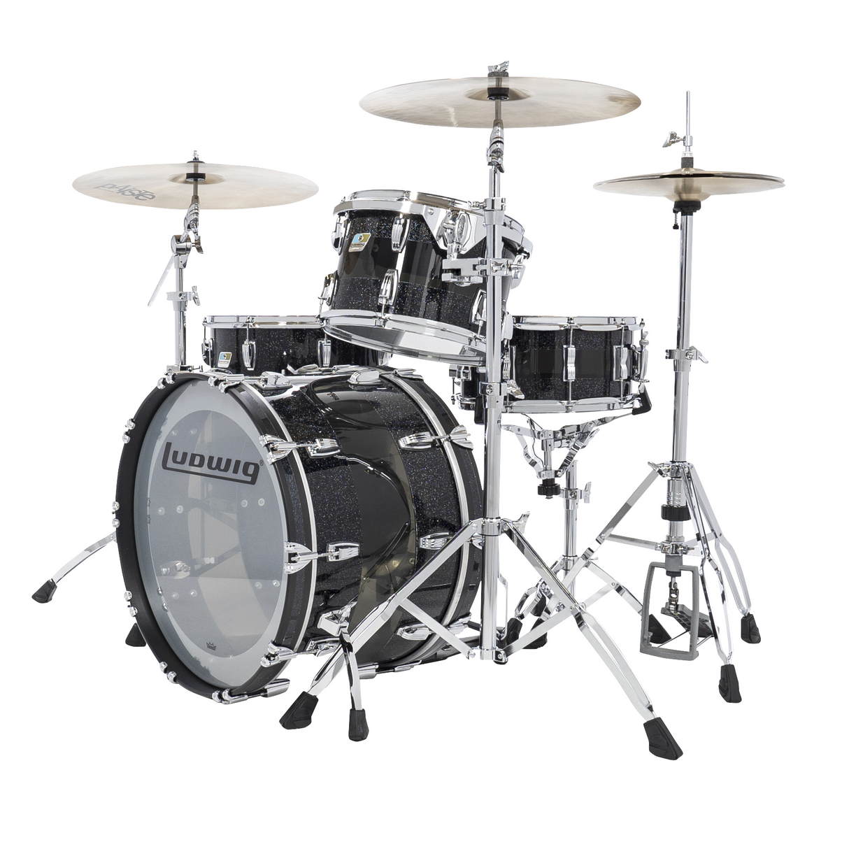 Ludwig VistaLite Pro Beat 3-Piece Shell Pack - Black Sparkle/Smoke/Black Sparkle