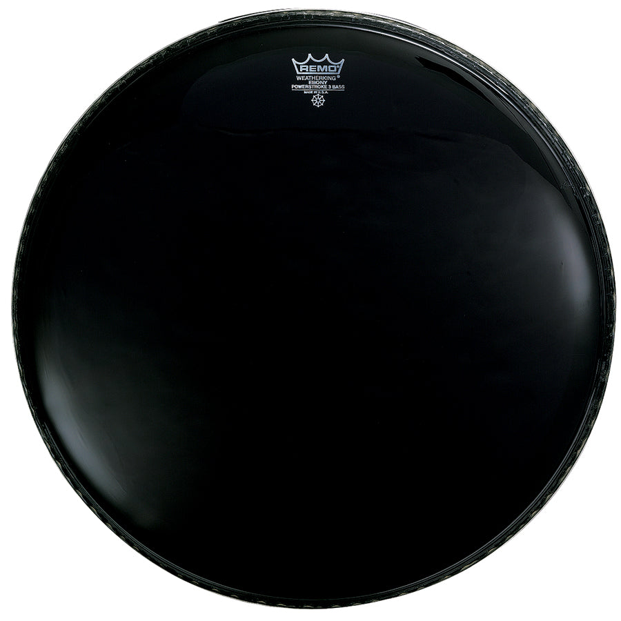 Remo 24" Ebony Powerstroke 3 Resonant Bass Drum Head With 5" Dynamo