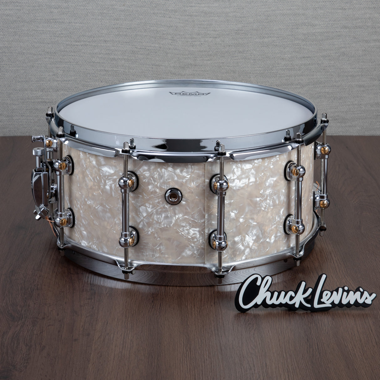 Pearl Music City Custom Master's Maple Reserve 6.5x14 Snare - Nicotine White Marine Pearl - New