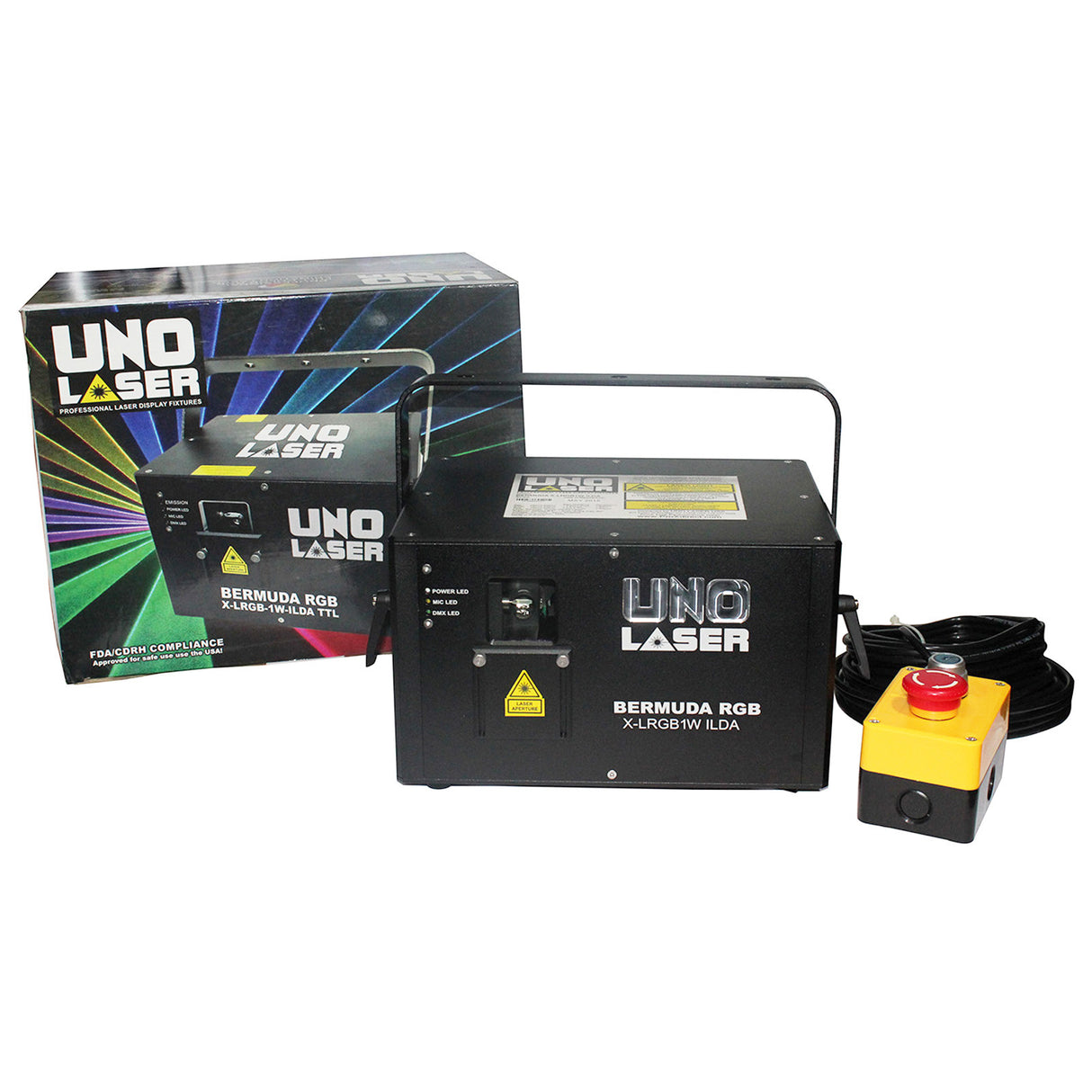 UNO Laser BERMUDA RGB ILDA TTL 1W Full Color Animation Laser - Black