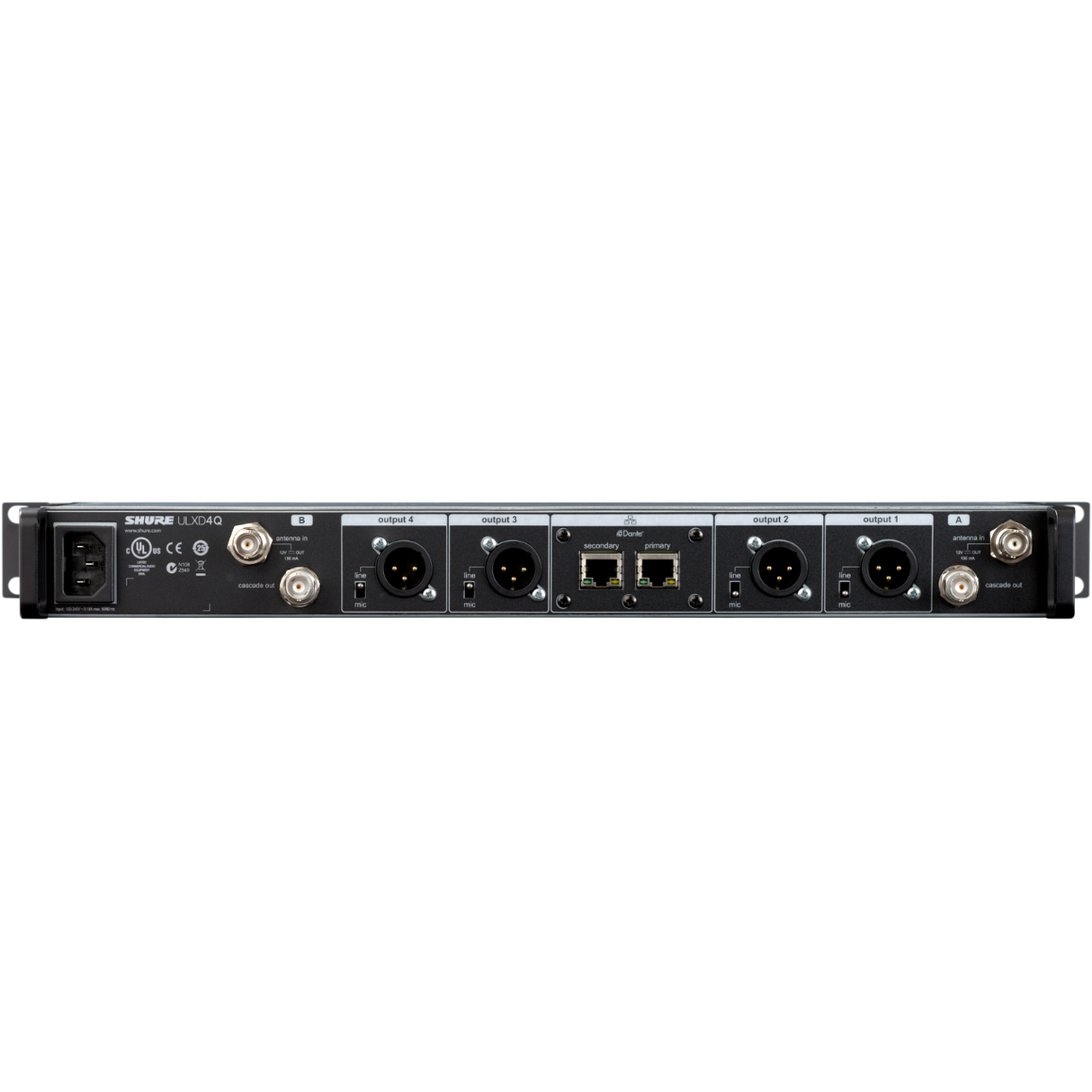 Shure ULXD4Q Digital Quad-Channel Wireless Receiver - H50 Band - New