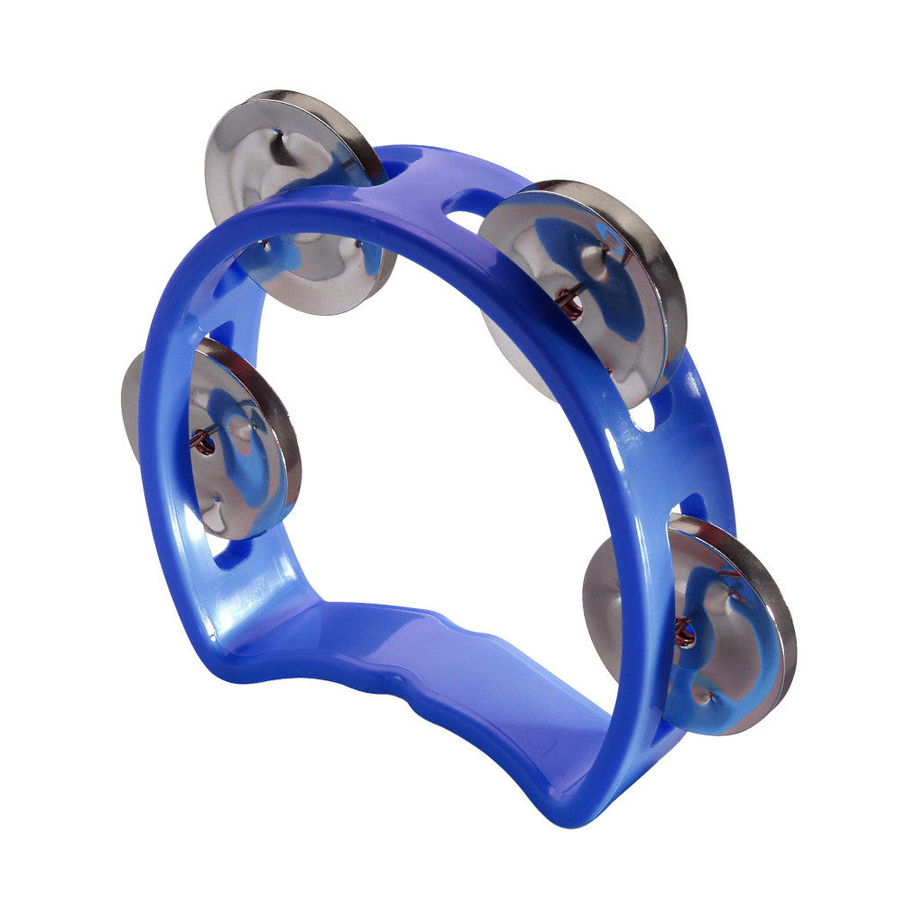Stagg Plastic Cutaway Mini Tambourine With 4 Jingles - Blue - New,Blue