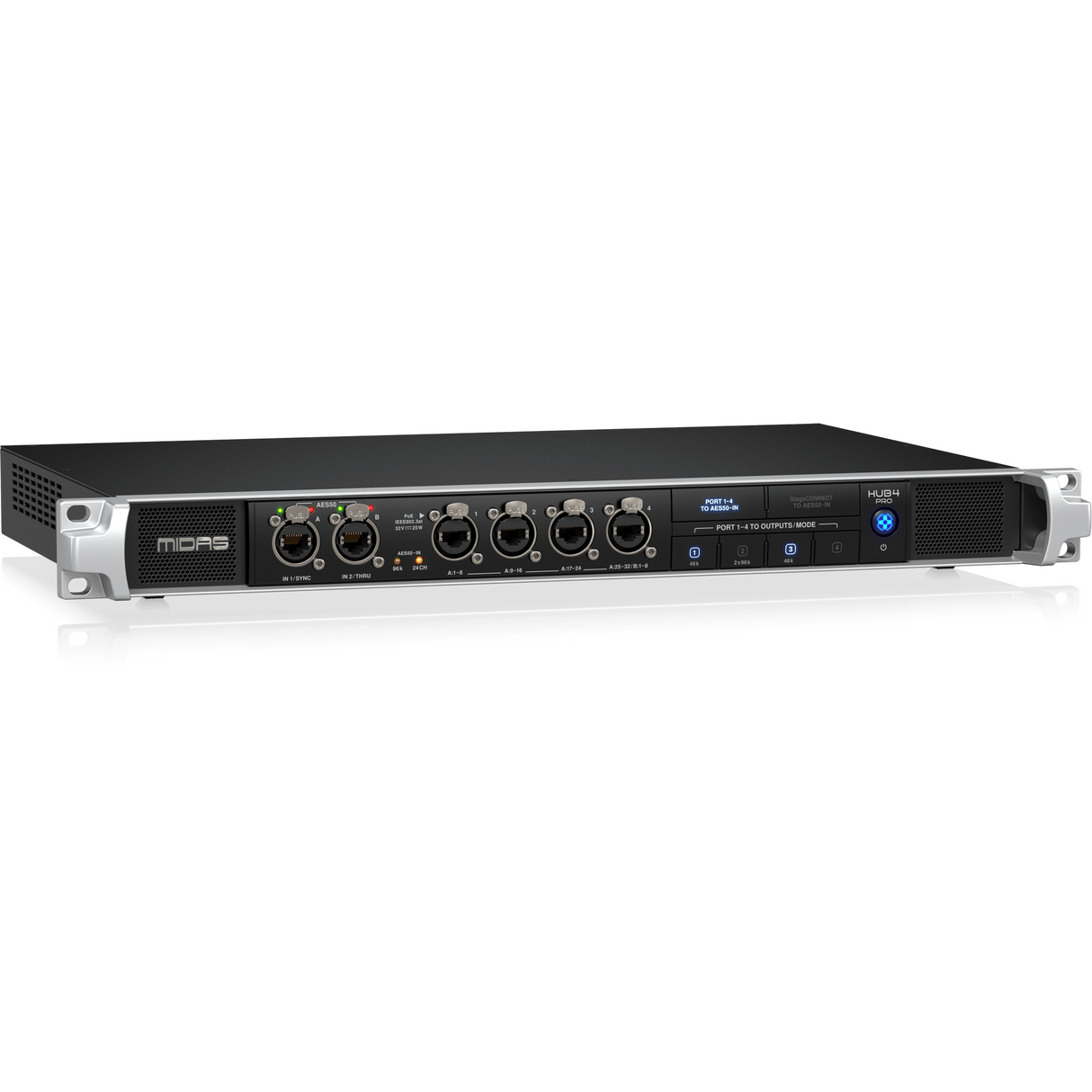 Midas HUB4 PRO_US1 96k Monitor System Hub with 4 PoE Ports