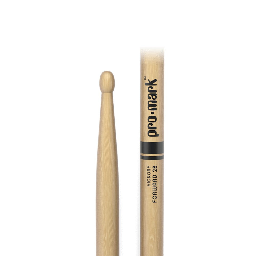 Promark Classic Forward 2B Hickory Drumsticks - Oval Wood Tip, 4 Pairs