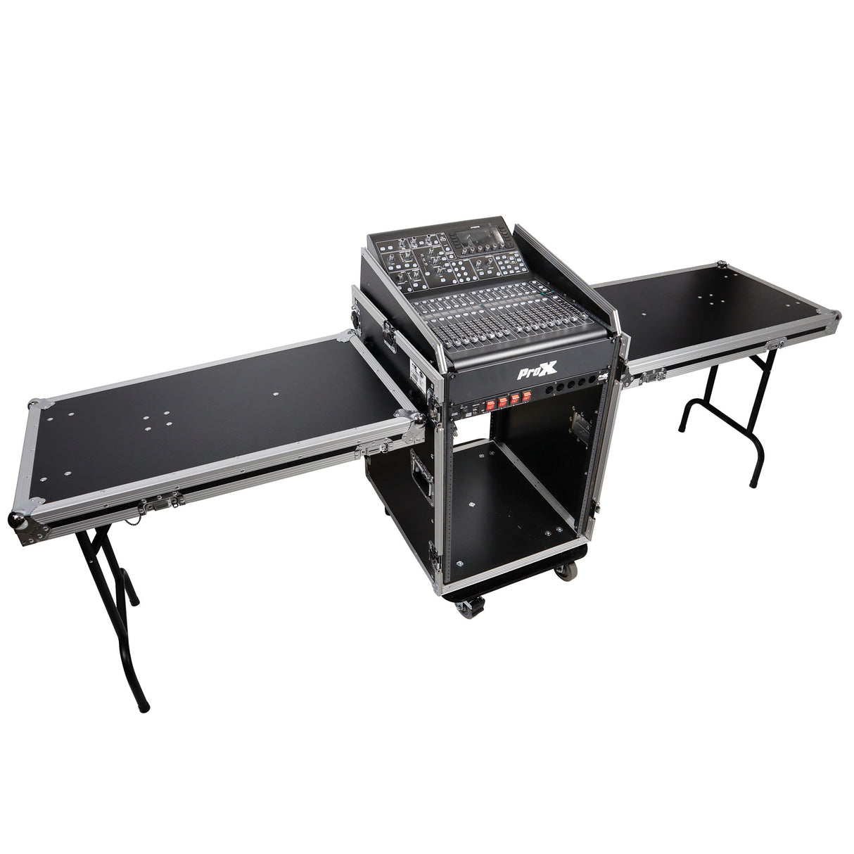 ProX T-16MRSS13ULT Universal 19 Rack-mount Mixer with 13U Top and 16U Front with 2 Side Work Tables