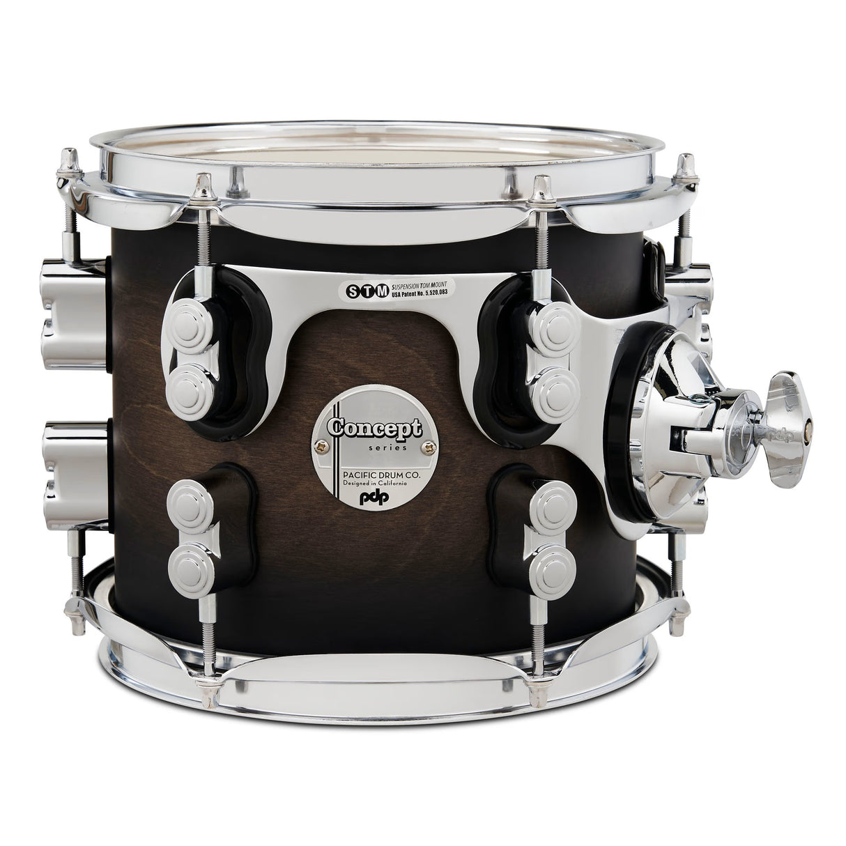 PDP 8 x 7-Inch Concept Maple Mounted Tom Drum - Satin Charcoal Burst